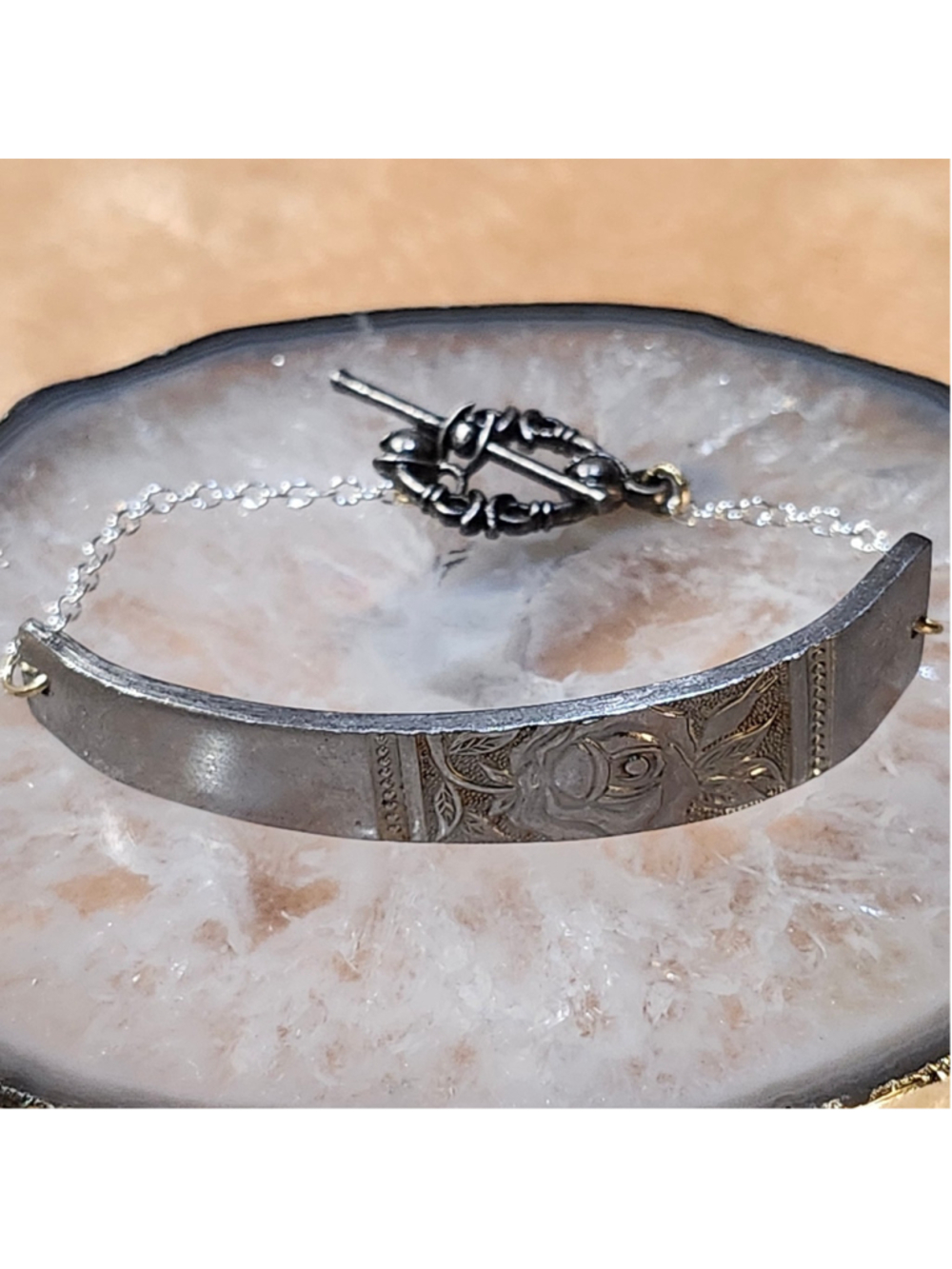 Floral Rose bracelet Spoon Handle Floral jewelry